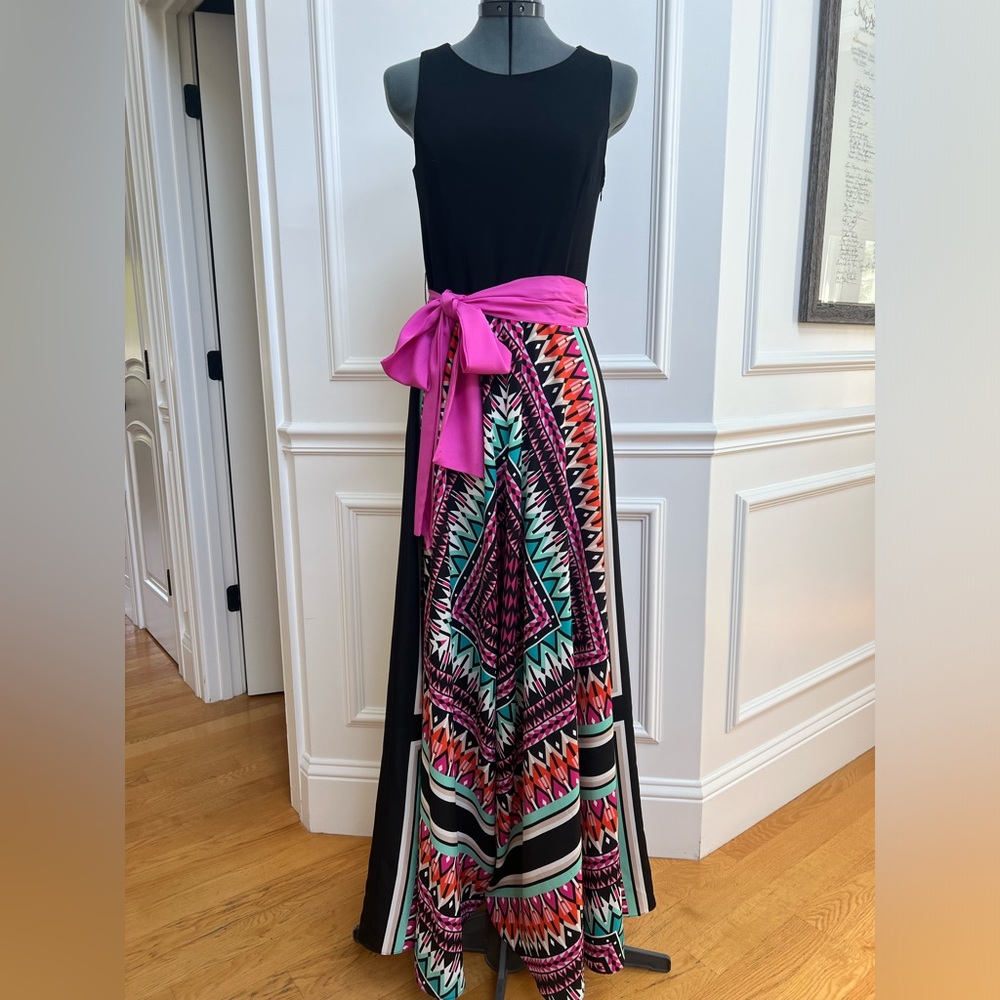 Eliza J Maxi Dress, size 6 multi color